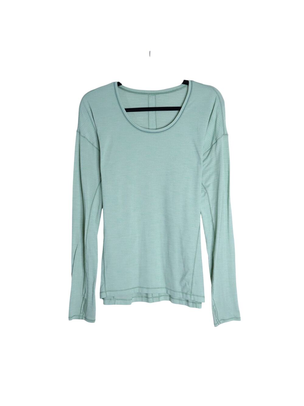LULULEMON Sweat Embrace Knit Top Heathered Opal Green Long Sleeve Women's 12